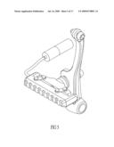 Buffering device for brake mechanism for adjusting pressure on wheels diagram and image