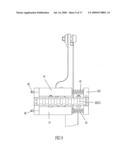 Buffering device for brake mechanism for adjusting pressure on wheels diagram and image