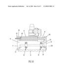 Buffering device for brake mechanism for adjusting pressure on wheels diagram and image