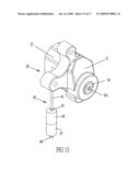 Buffering device for brake mechanism for adjusting pressure on wheels diagram and image