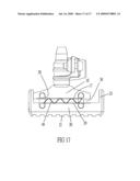 Buffering device for brake mechanism for adjusting pressure on wheels diagram and image