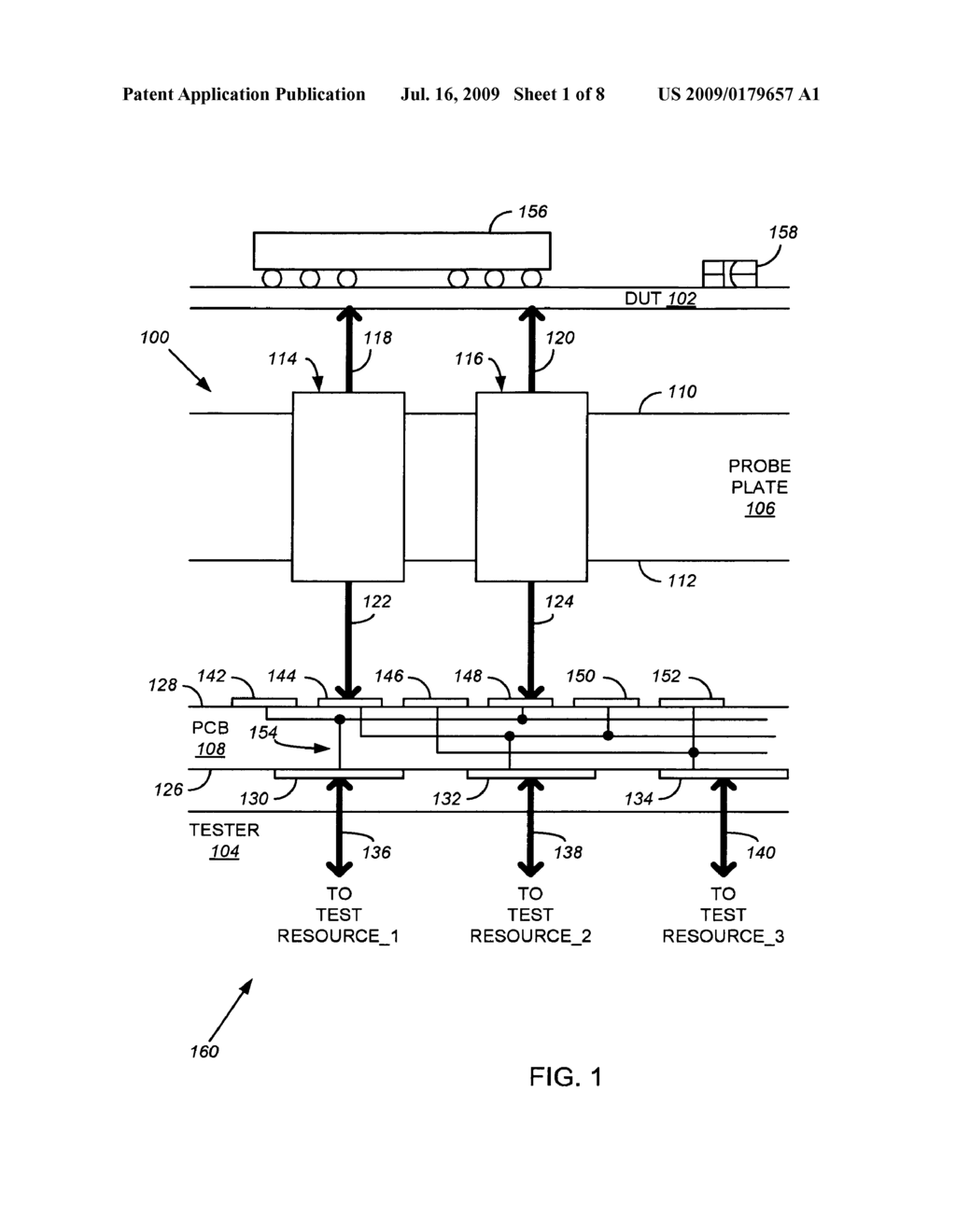 Printed circuit board for coupling probes to a tester, and apparatus and test system using same - diagram, schematic, and image 02