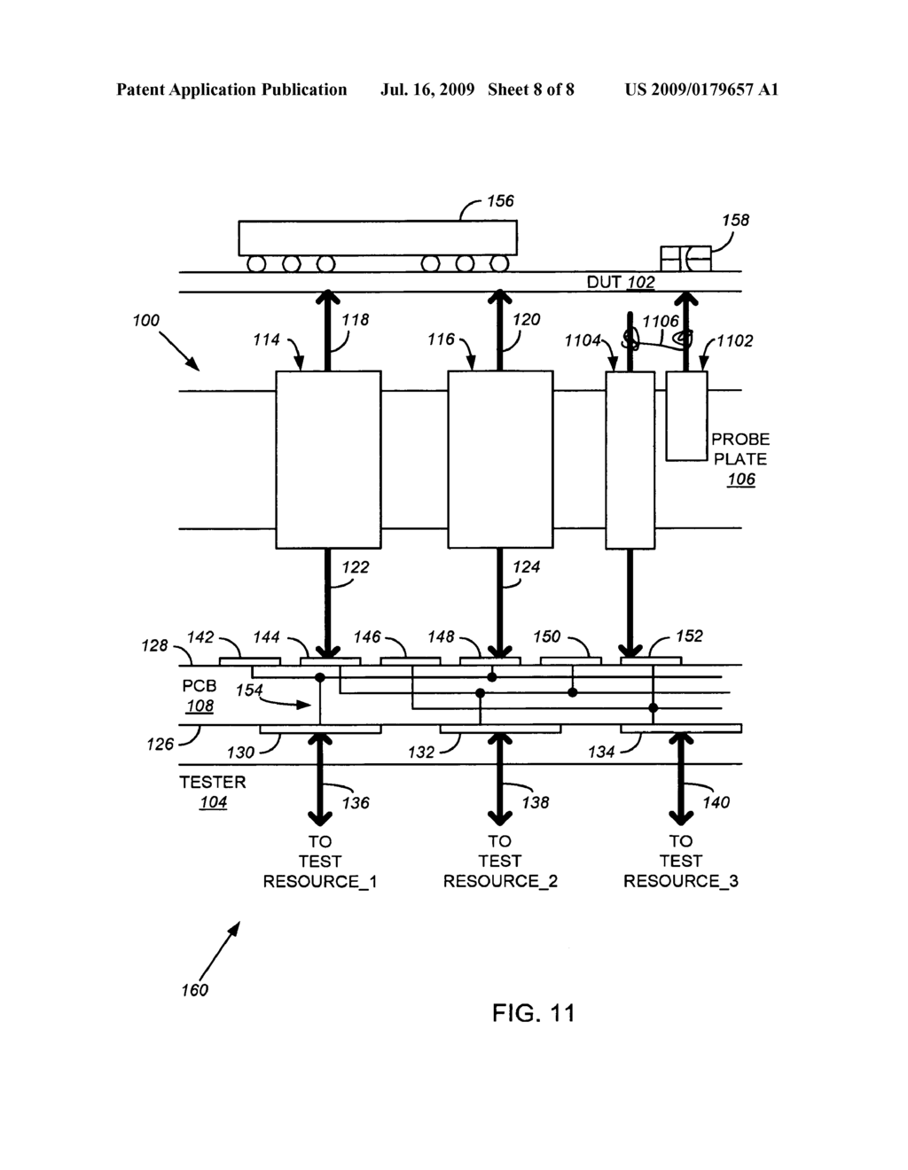 Printed circuit board for coupling probes to a tester, and apparatus and test system using same - diagram, schematic, and image 09