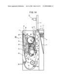 Image forming device, toner cartridge, developer cartridge, and image bearing member cartridge diagram and image