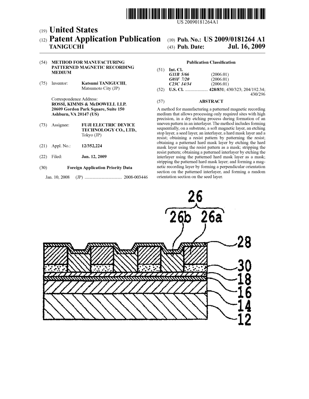 METHOD FOR MANUFACTURING PATTERNED MAGNETIC RECORDING MEDIUM - diagram, schematic, and image 01