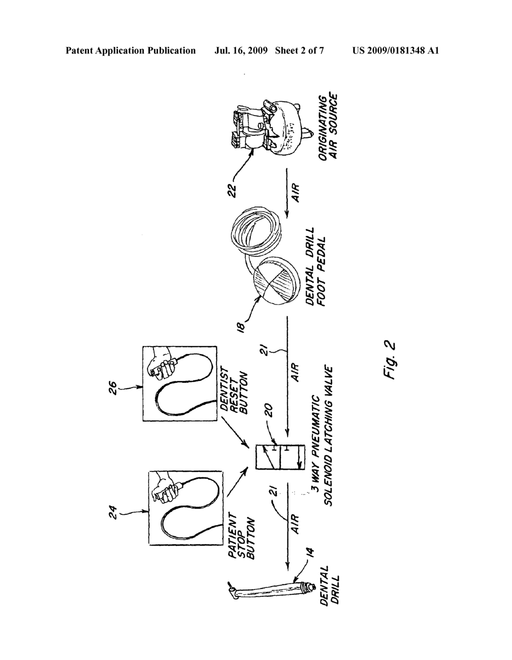 DENTAL PATIENT ANXIETY AND PAIN MANAGEMENT SYSTEM INCLUDING ISOLATED HAND PIECE INTERRUPT AND RESET - diagram, schematic, and image 03