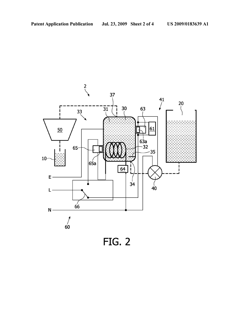 METHOD FOR CONTROLLING A QUANTITY OF WATER TO BE USED FOR THE PURPOSE OF OBTAINING A QUANTITY OF HOT LIQUID - diagram, schematic, and image 03