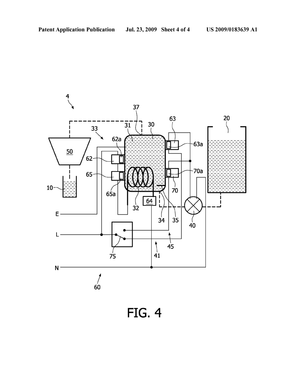 METHOD FOR CONTROLLING A QUANTITY OF WATER TO BE USED FOR THE PURPOSE OF OBTAINING A QUANTITY OF HOT LIQUID - diagram, schematic, and image 05