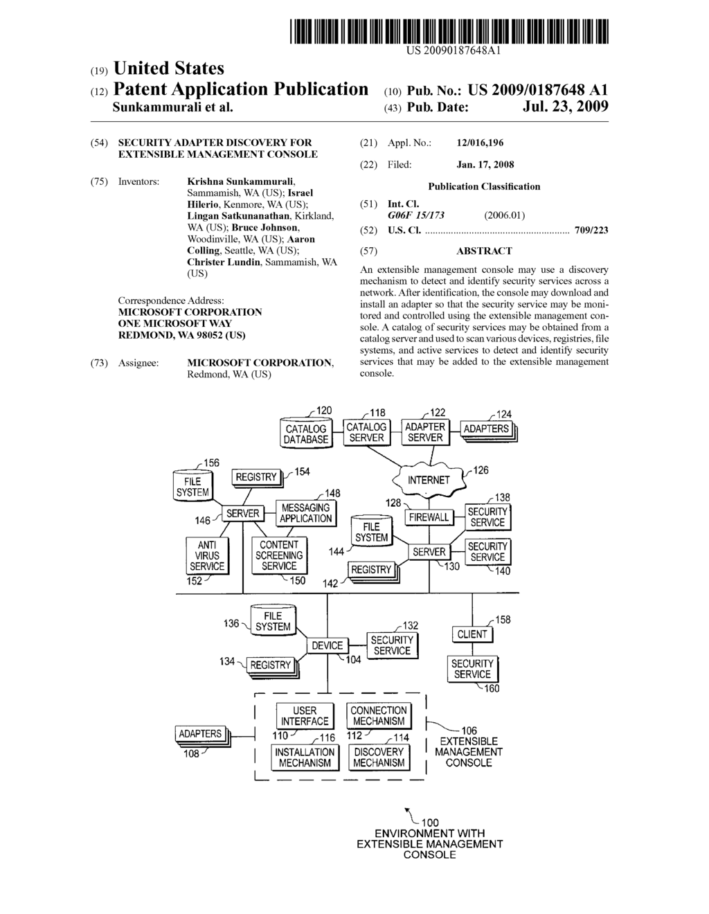 Security Adapter Discovery for Extensible Management Console - diagram, schematic, and image 01