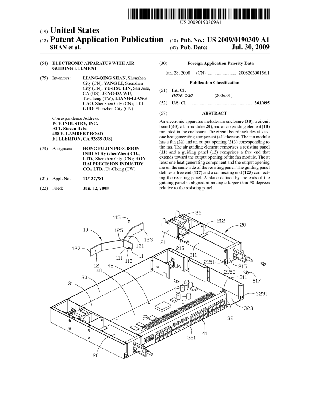 ELECTRONIC APPARATUS WITH AIR GUIDING ELEMENT - diagram, schematic, and image 01