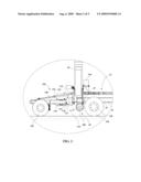 ROAD AND RAIL VEHICLE WITH PIVOTABLE AXLE AND ASSOCIATED METHODS diagram and image