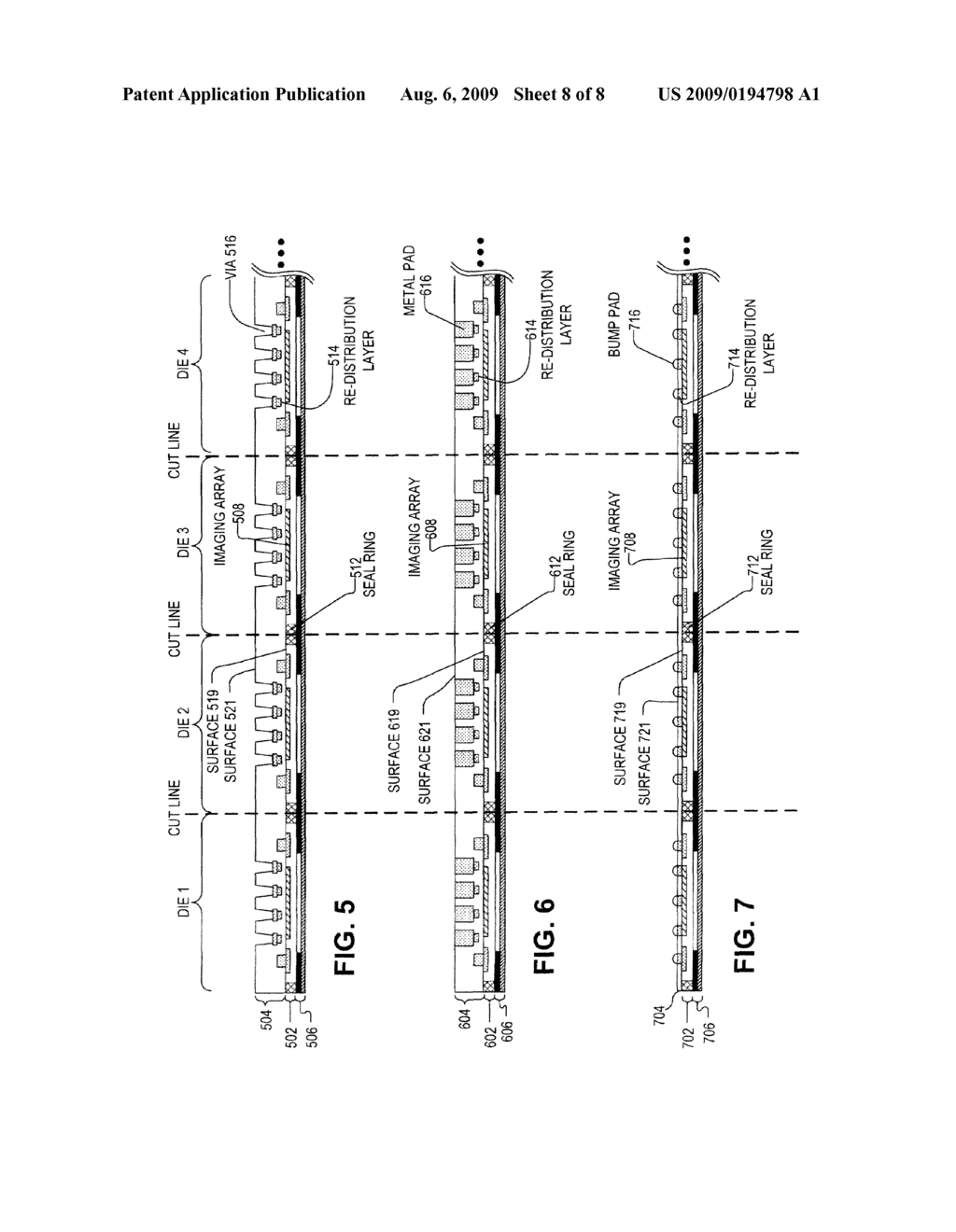 BACKSIDE ILLUMINATED IMAGING SENSOR HAVING A CARRIER SUBSTRATE AND A REDISTRIBUTION LAYER - diagram, schematic, and image 09