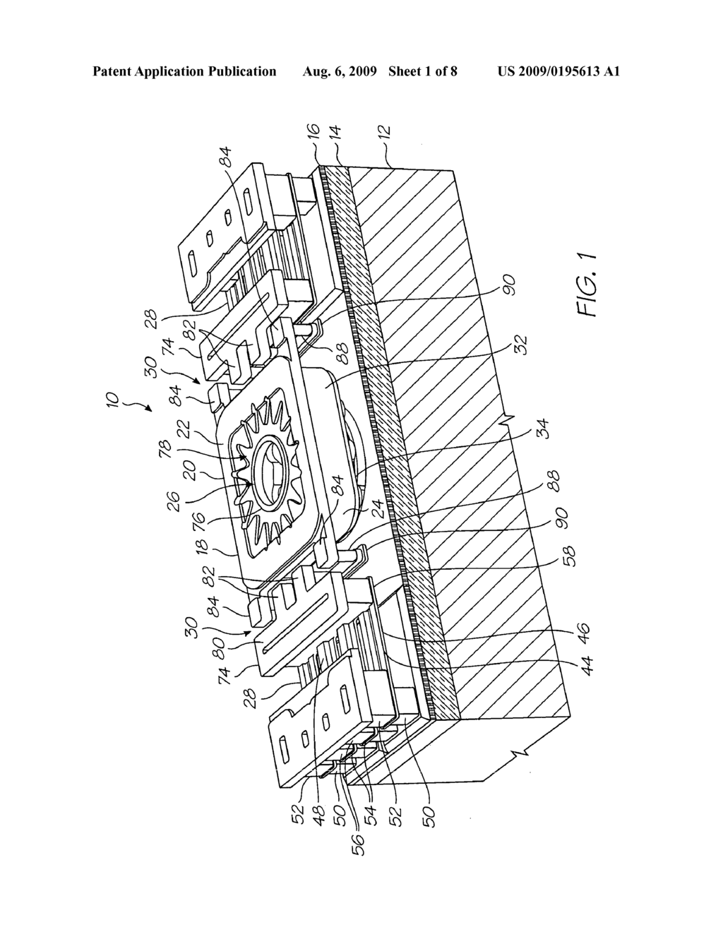 Movable Ink Ejection Structure And Inverse Profile Actuator Arms For Nozzle Arrangement - diagram, schematic, and image 02