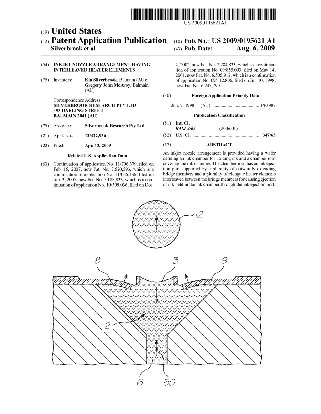 Inkjet Nozzle Arrangement Having Interleaved Heater Elements - diagram, schematic, and image 01