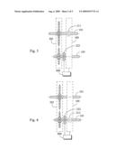 Continuous variable transmission device with high shift transmission pulley train diagram and image