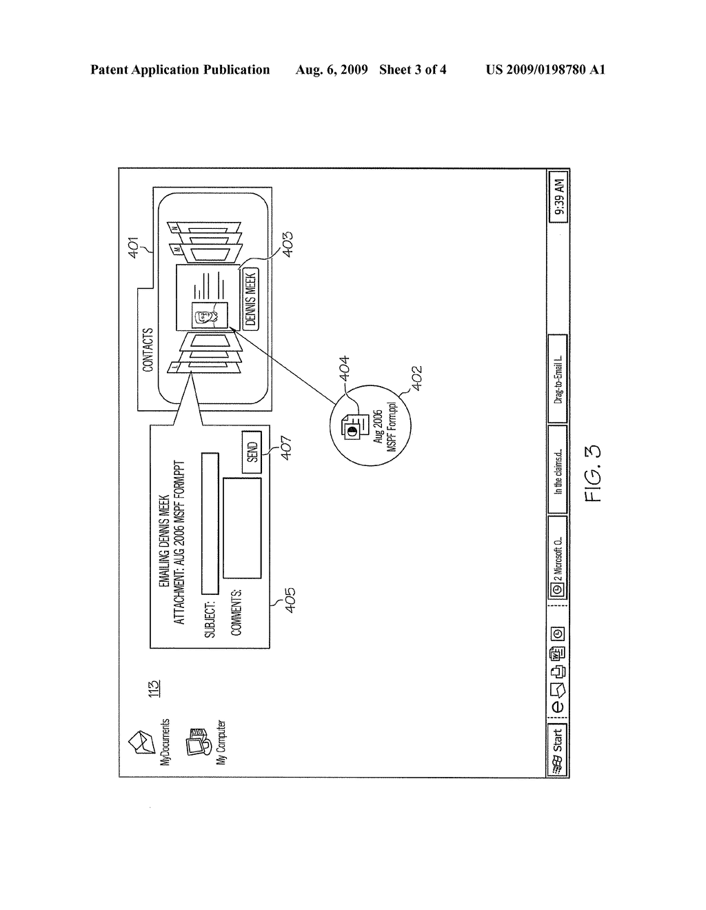 GRAPHICAL USER INTERFACE TO FACILITATE SELECTION OF CONTACTS AND FILE ATTACHMENTS FOR ELECTRONIC MESSAGING - diagram, schematic, and image 04