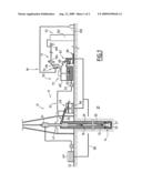 Device for extracting at least one gas contained in a drilling mud and associated analysis assembly diagram and image