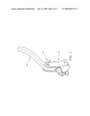 Quick-release device of a bicycle brake cable diagram and image