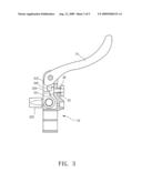 Quick-release device of a bicycle brake cable diagram and image