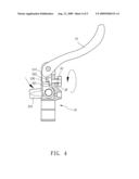 Quick-release device of a bicycle brake cable diagram and image