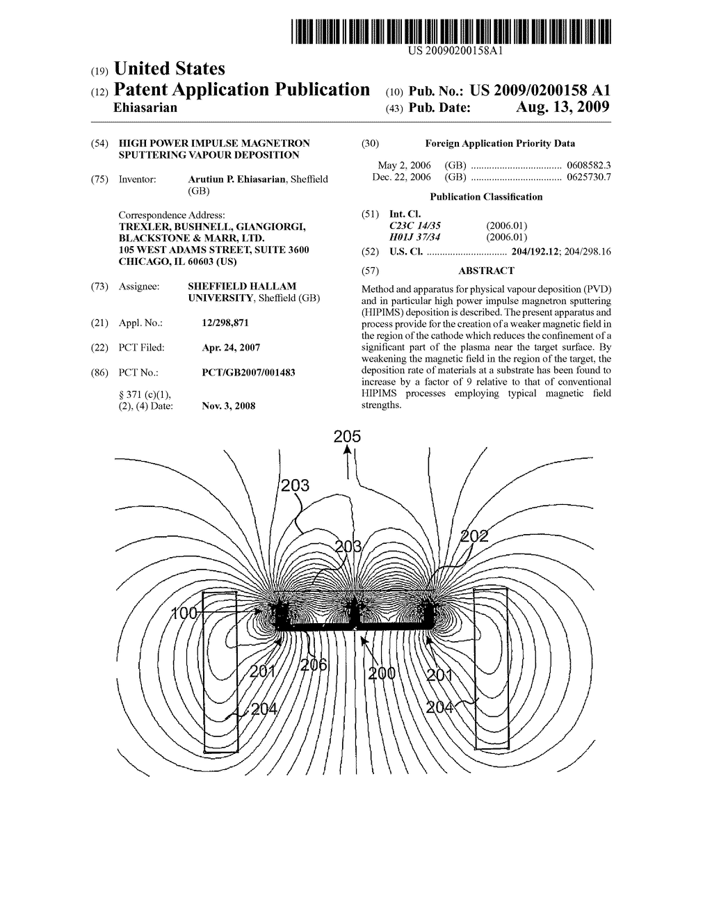 HIGH POWER IMPULSE MAGNETRON SPUTTERING VAPOUR DEPOSITION - diagram, schematic, and image 01