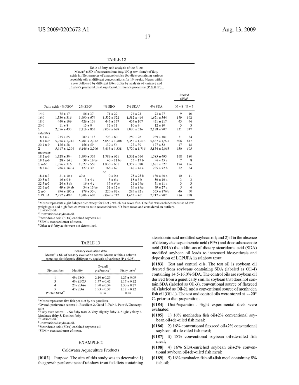 AQUACULTURE FEED, PRODUCTS, AND METHODS COMPRISING BENEFICIAL FATTY ACIDS - diagram, schematic, and image 18