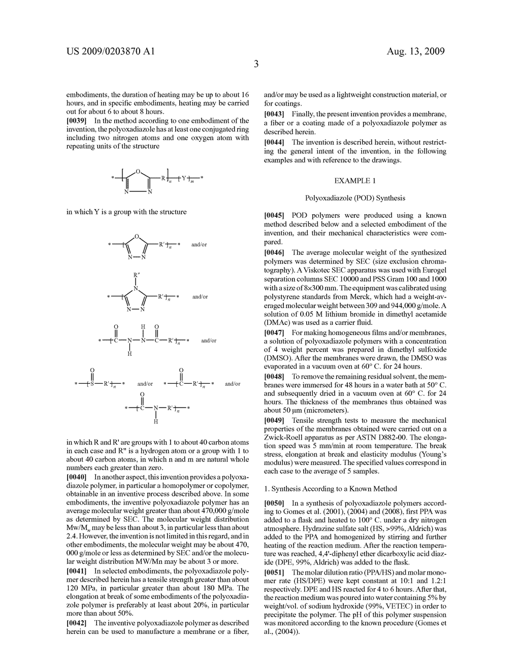 METHOD FOR THE SYNTHESIS OF A POLYOXADIAZOLE POLYMER - diagram, schematic, and image 06