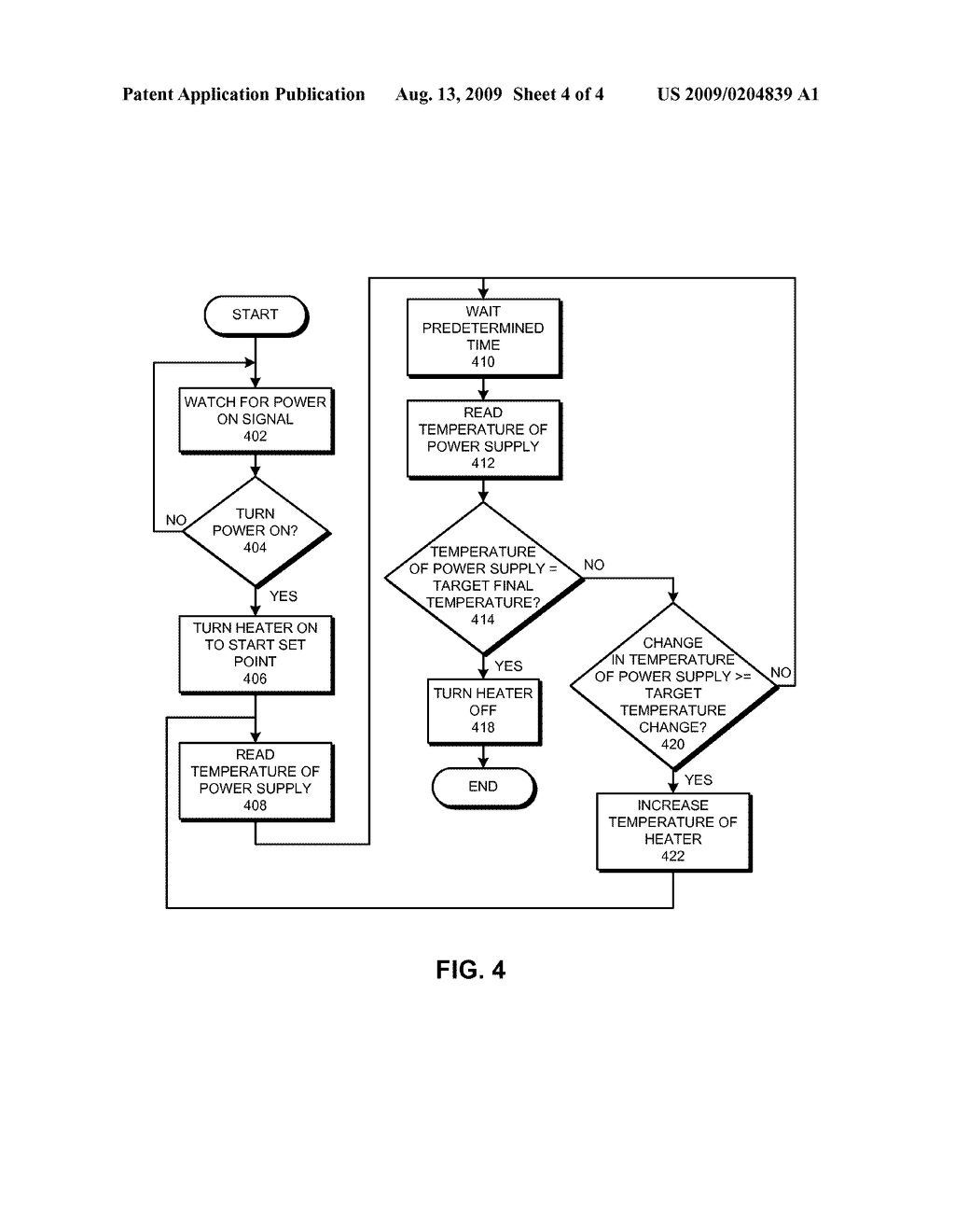 METHOD AND APPARATUS FOR CONTROLLING THE TEMPERATURE OF A POWER SUPPLY IN A COMPUTER SYSTEM - diagram, schematic, and image 05