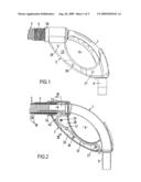 Handle arrangement on a suction hose diagram and image