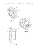 ROLLER BEARING WITH DIFFERENTIAL RIGIDITY IN THE INSTRUMENTED AREAS IN DEFORMATION diagram and image