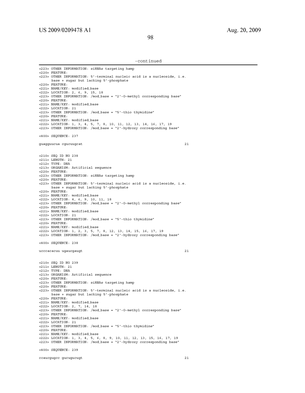 COMPOSITIONS AND METHODS FOR INHIBITING EXPRESSION OF THE HAMP GENE - diagram, schematic, and image 107