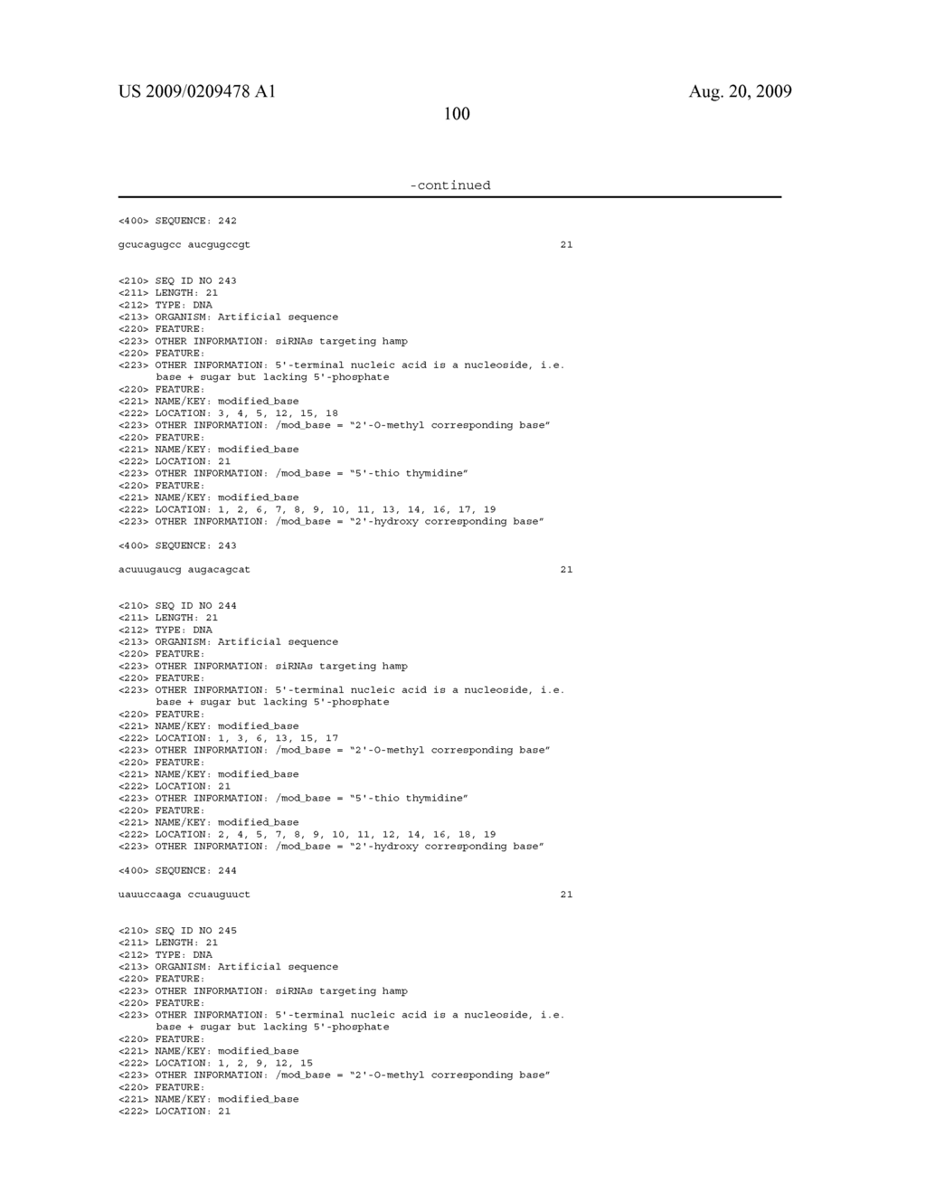 COMPOSITIONS AND METHODS FOR INHIBITING EXPRESSION OF THE HAMP GENE - diagram, schematic, and image 109