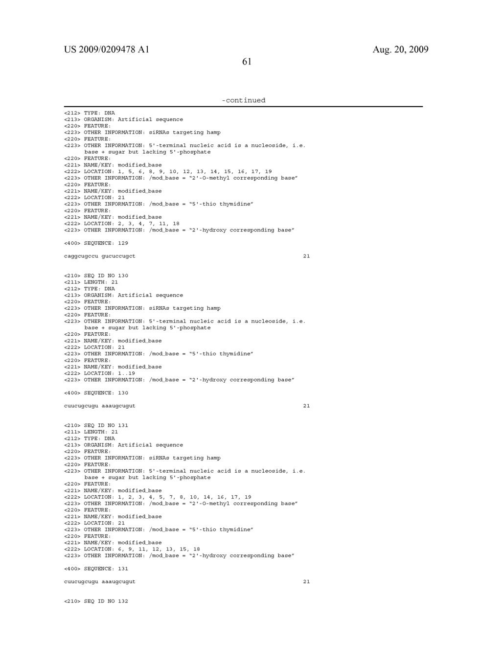 COMPOSITIONS AND METHODS FOR INHIBITING EXPRESSION OF THE HAMP GENE - diagram, schematic, and image 70