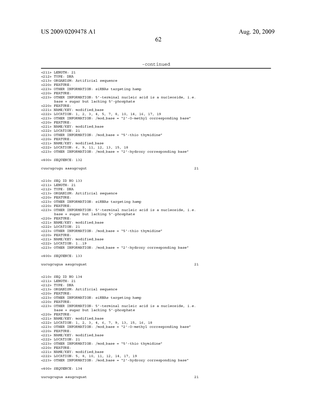 COMPOSITIONS AND METHODS FOR INHIBITING EXPRESSION OF THE HAMP GENE - diagram, schematic, and image 71