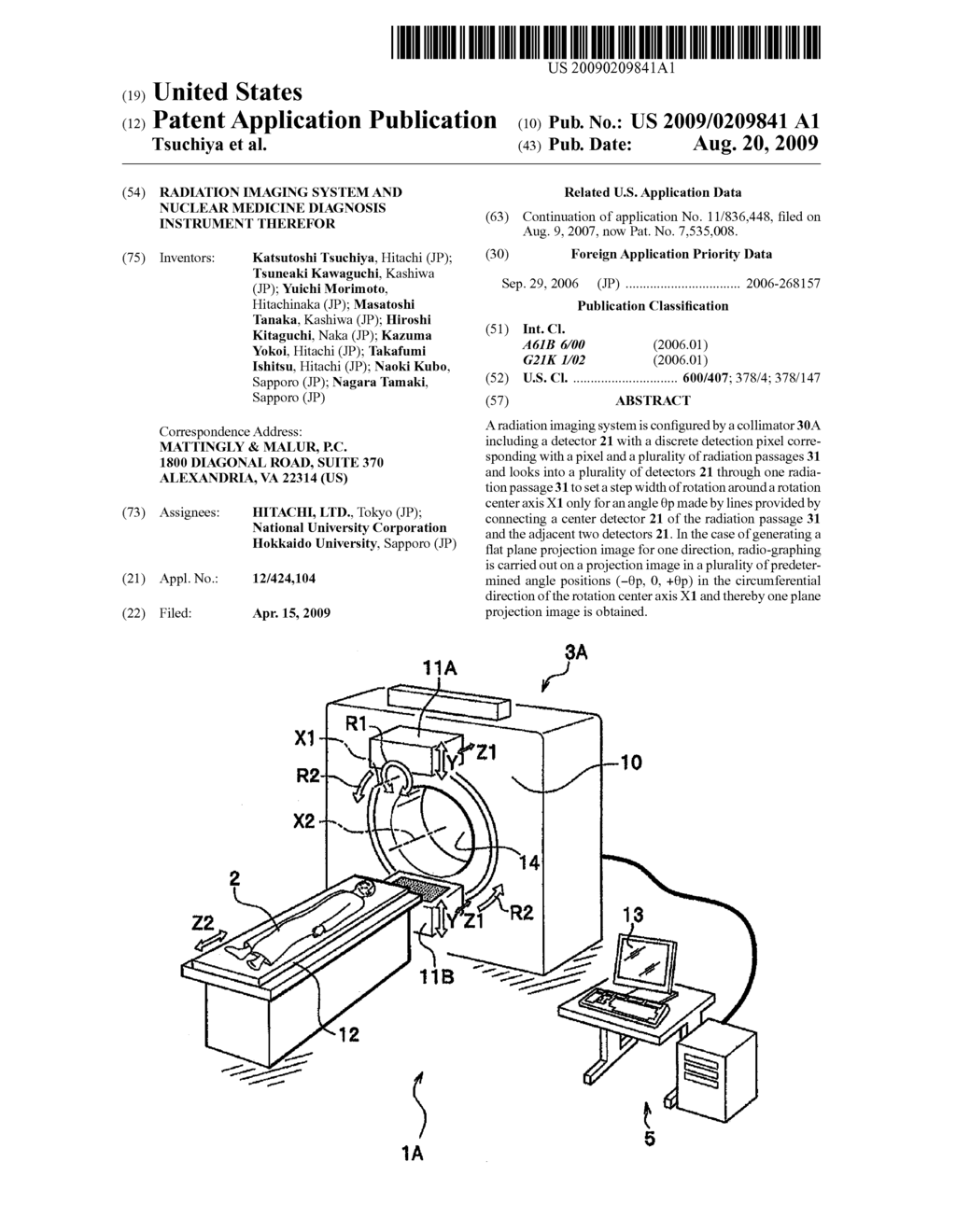 RADIATION IMAGING SYSTEM AND NUCLEAR MEDICINE DIAGNOSIS INSTRUMENT THEREFOR - diagram, schematic, and image 01