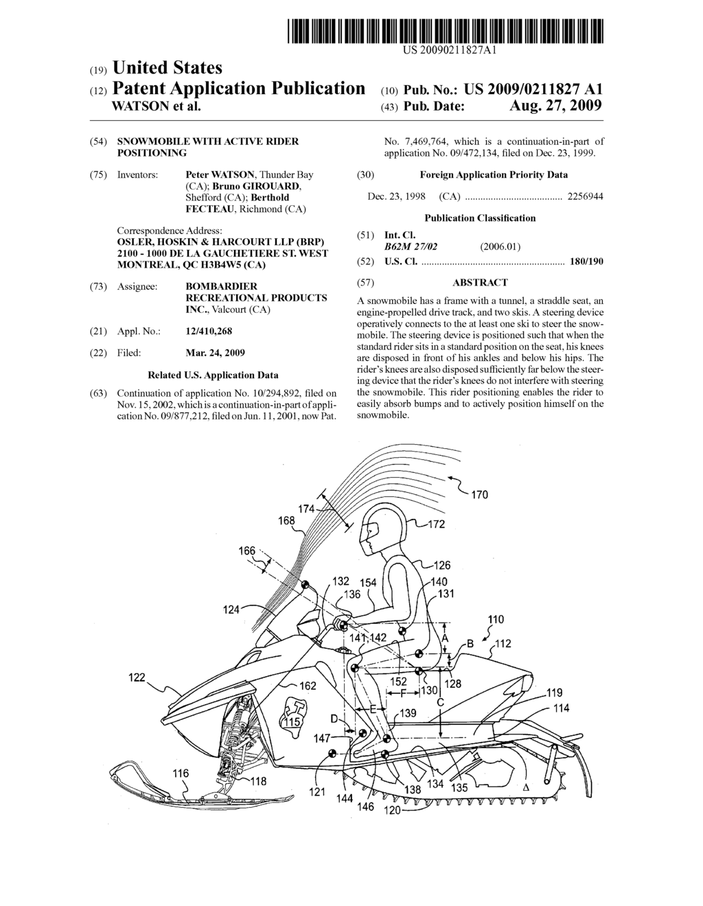 SNOWMOBILE WITH ACTIVE RIDER POSITIONING - diagram, schematic, and image 01