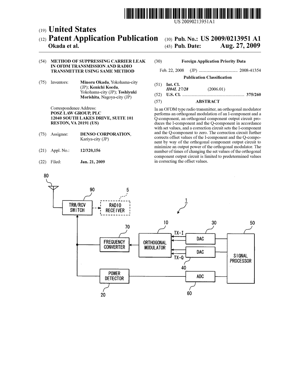 Method of suppressing carrier leak in OFDM transmission and radio transmitter using same method - diagram, schematic, and image 01