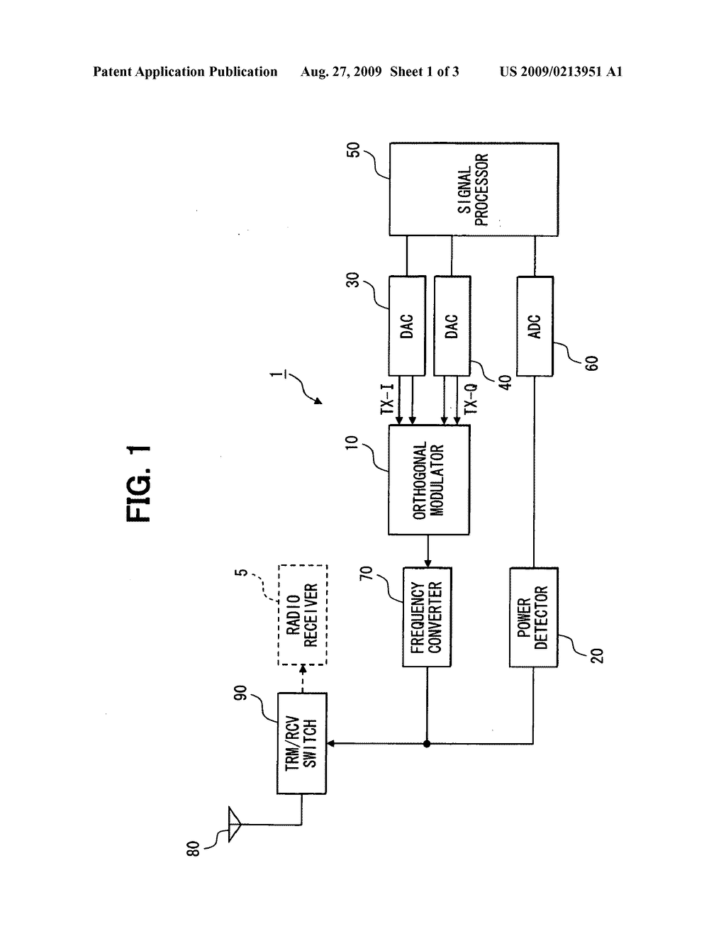 Method of suppressing carrier leak in OFDM transmission and radio transmitter using same method - diagram, schematic, and image 02