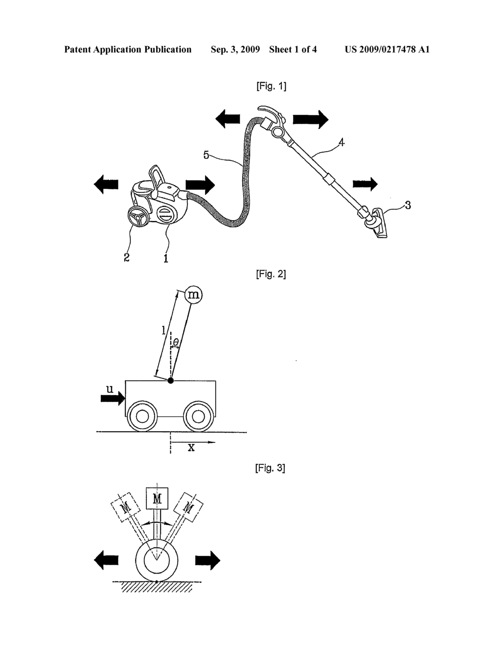 VACUUM CLEANER HAVING ABILITIES FOR AUTOMATIC MOVING AND POSTURE CONTROL AND METHOD OF CONTROLLING THE SAME - diagram, schematic, and image 02