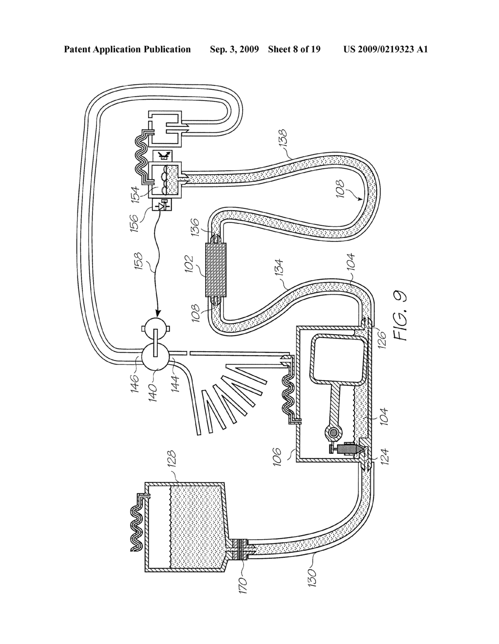 PRINTER WITH INK SUPPLY SYSTEM HAVING DOWNSTREAM CONDUIT LOOP - diagram, schematic, and image 09