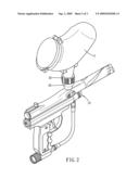Securing device for hooper portion of paint ball gun diagram and image