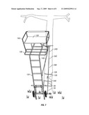 DEVICE FOR TRANSPORTING AND ERECTING A HUNTING LADDER STAND diagram and image