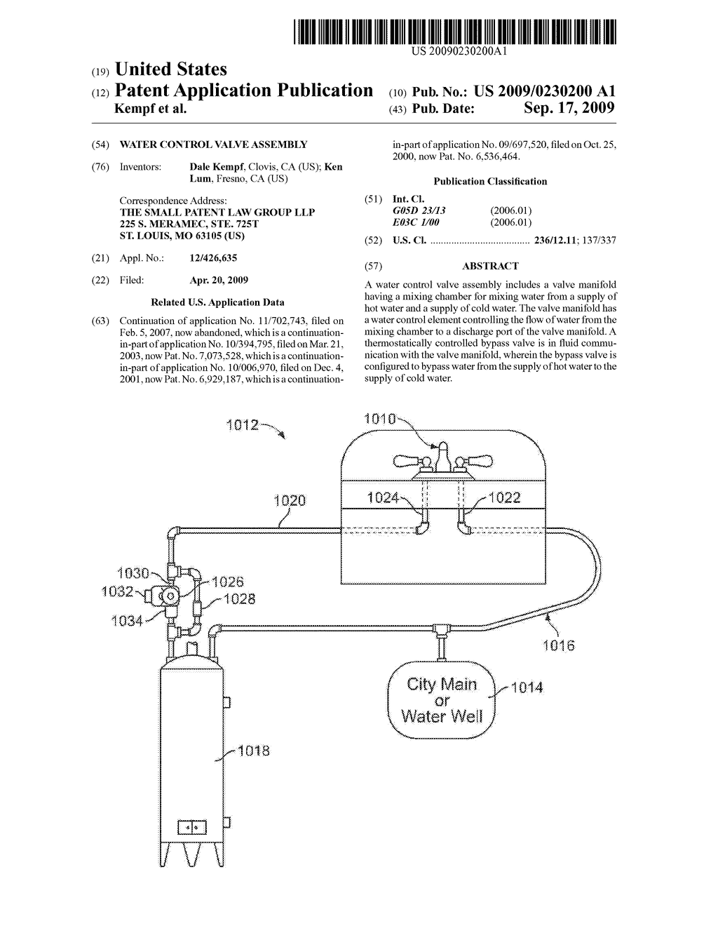 WATER CONTROL VALVE ASSEMBLY - diagram, schematic, and image 01