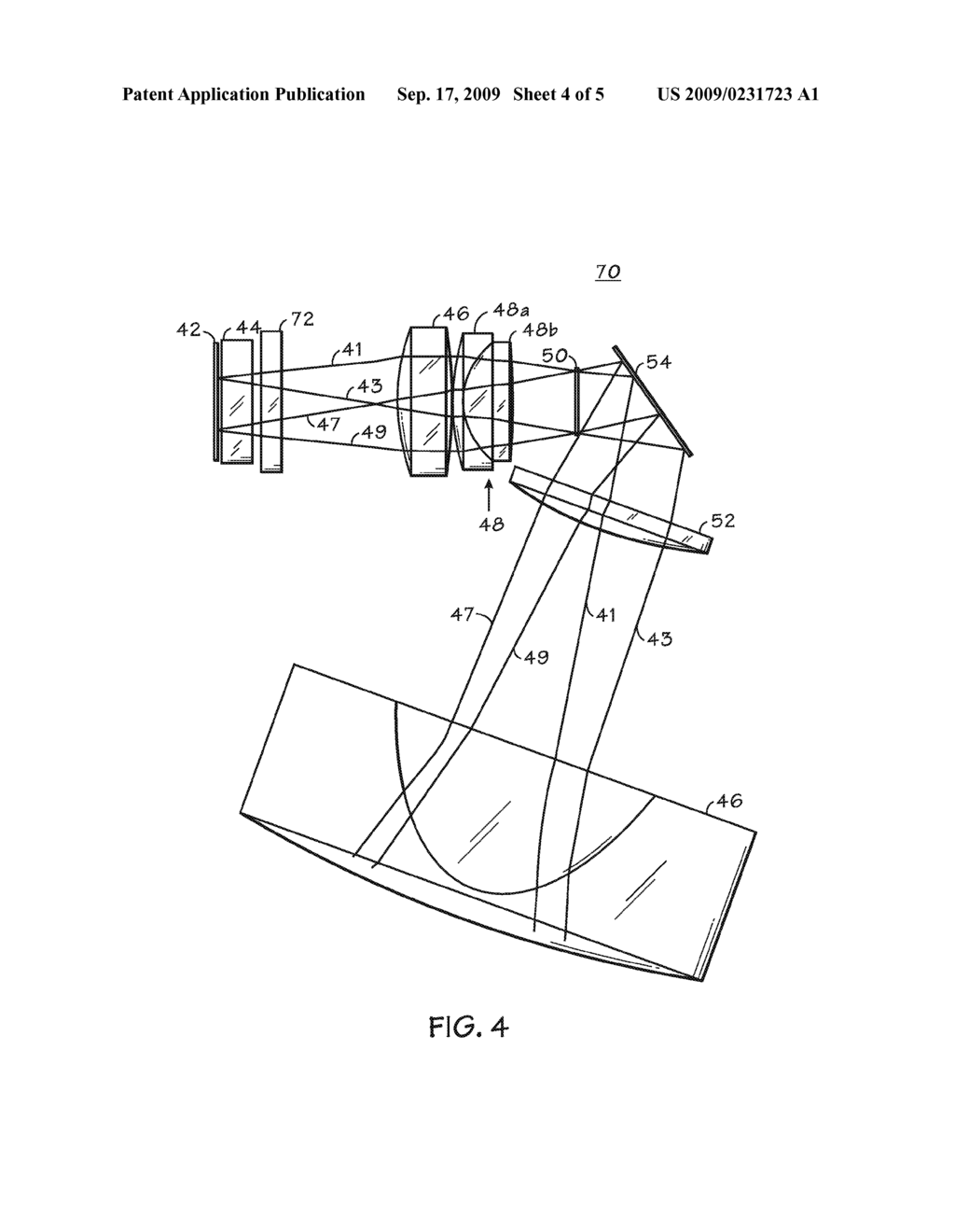 WIDE ANGLE PROJECTION LENS SYSTEM AND METHOD - diagram, schematic, and image 05