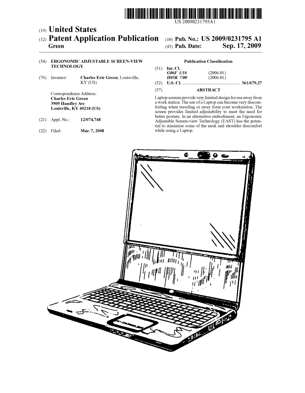 Ergonomic adjustable screen-view technology - diagram, schematic, and image 01