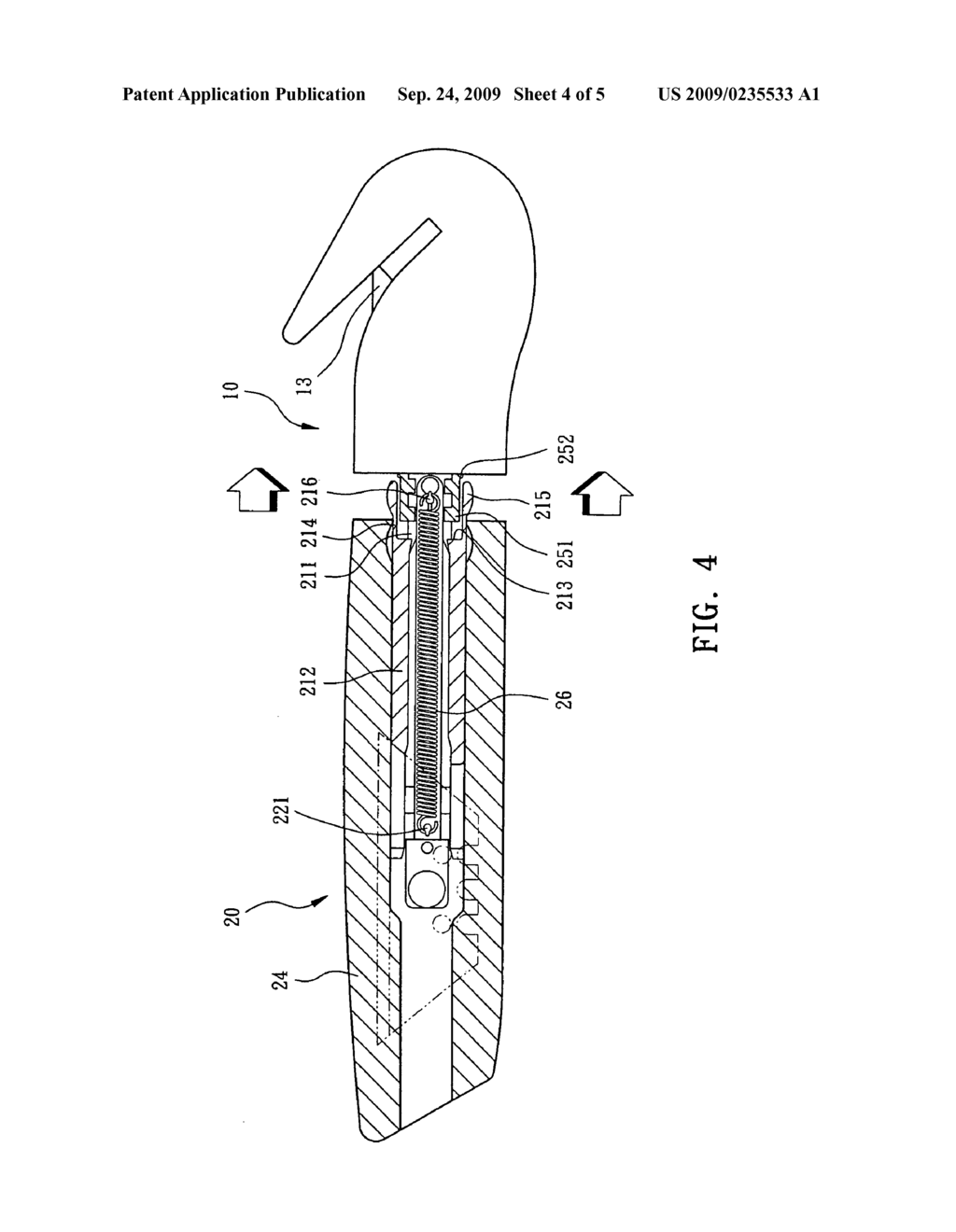 UTILITY KNIFE WITH A FIXED BLADE AND A SELF-RETRACTING BLADE - diagram, schematic, and image 05