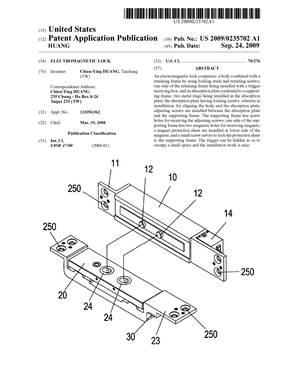 ELECTROMAGNETIC LOCK - diagram, schematic, and image 01