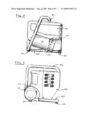 Portable gas powered internal combustion engine arrangement diagram and image