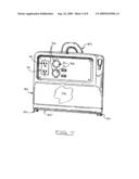 Portable gas powered internal combustion engine arrangement diagram and image