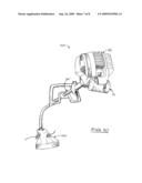 Portable gas powered internal combustion engine arrangement diagram and image